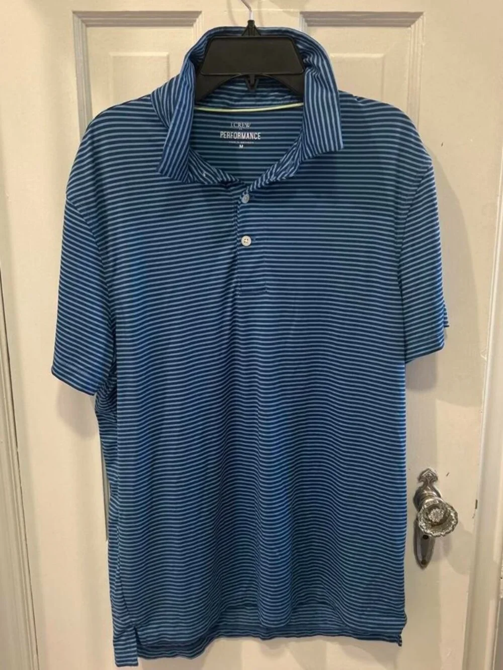 J.Crew Men's Blue and Navy Polo-shirt